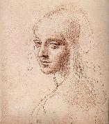 LEONARDO da Vinci Study fur the head of a Madchens painting